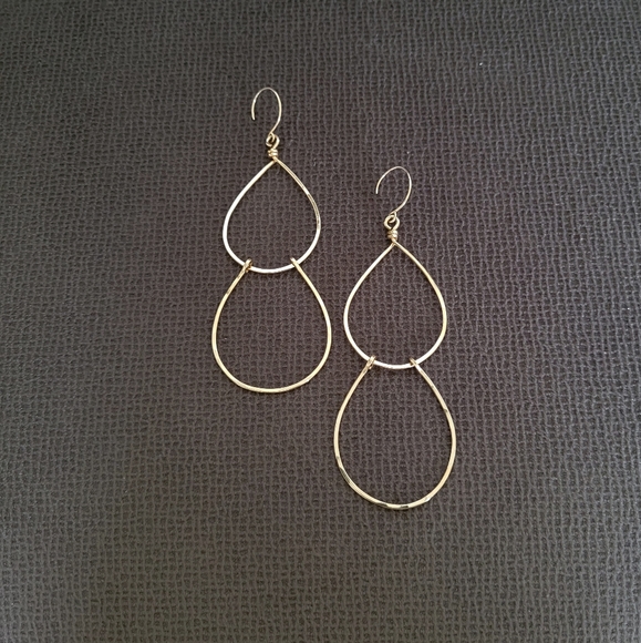 Artisan Crafted Jewelry - Hammered🔨 Gold💛 Two✌️ Tier Earrings